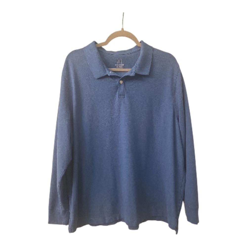 George Men's Long Sleeve Blue Polo Shirt